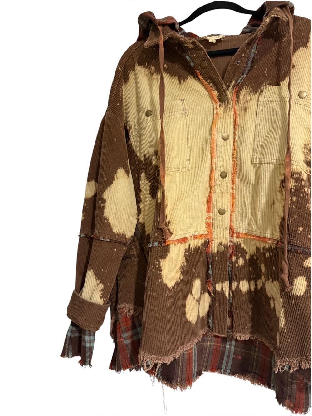 Oli & Hali Bleached Corduroy Check Mixed Jacket Size Large - Picture 3 of 6